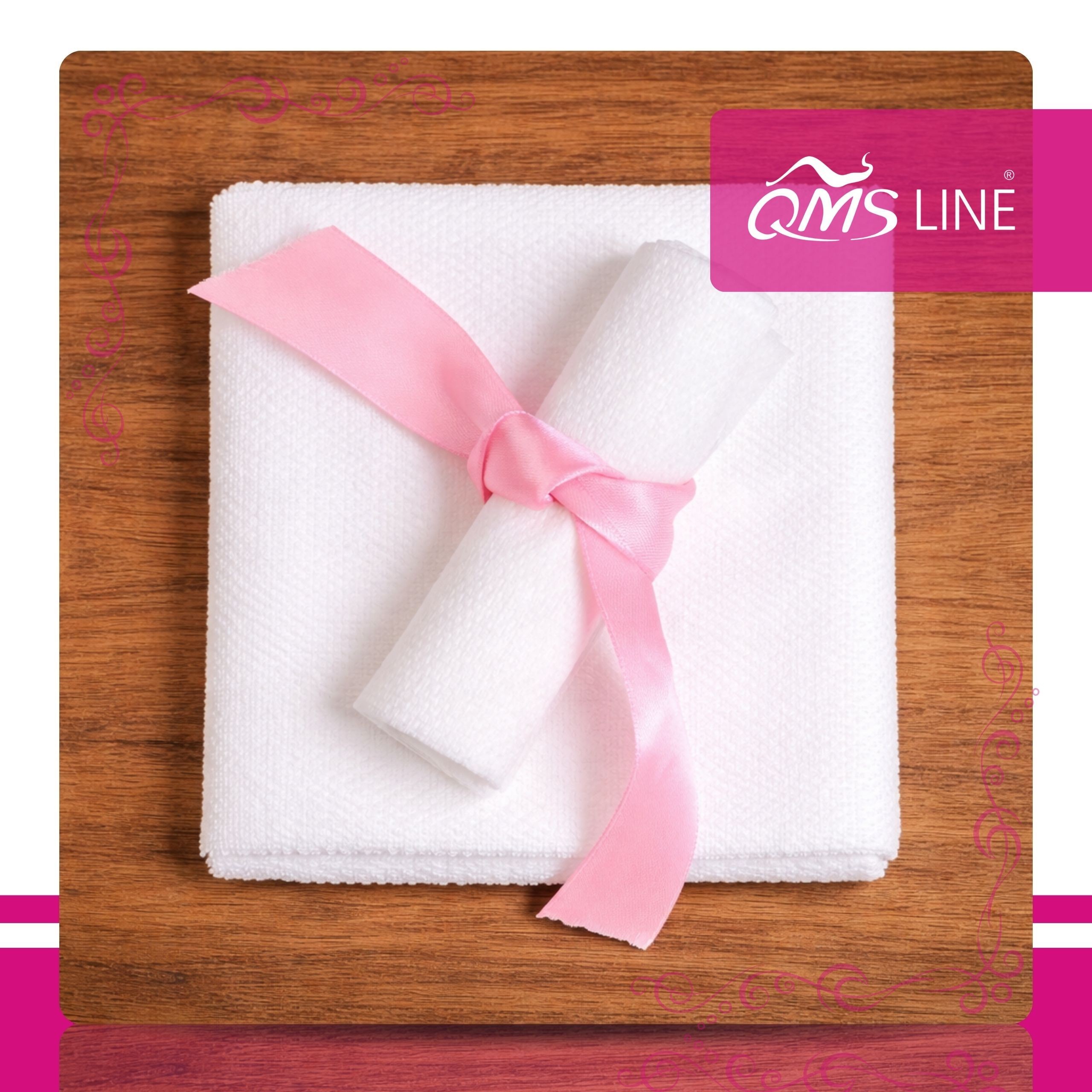 Chusteczki kosmetyczne jednorazowe włókninowe perforowane białe QMS Line Premium 25 × 20 cm 40 g 100 szt. – wygoda, higiena i sprawna praca w gabinecie - obrazek 8
