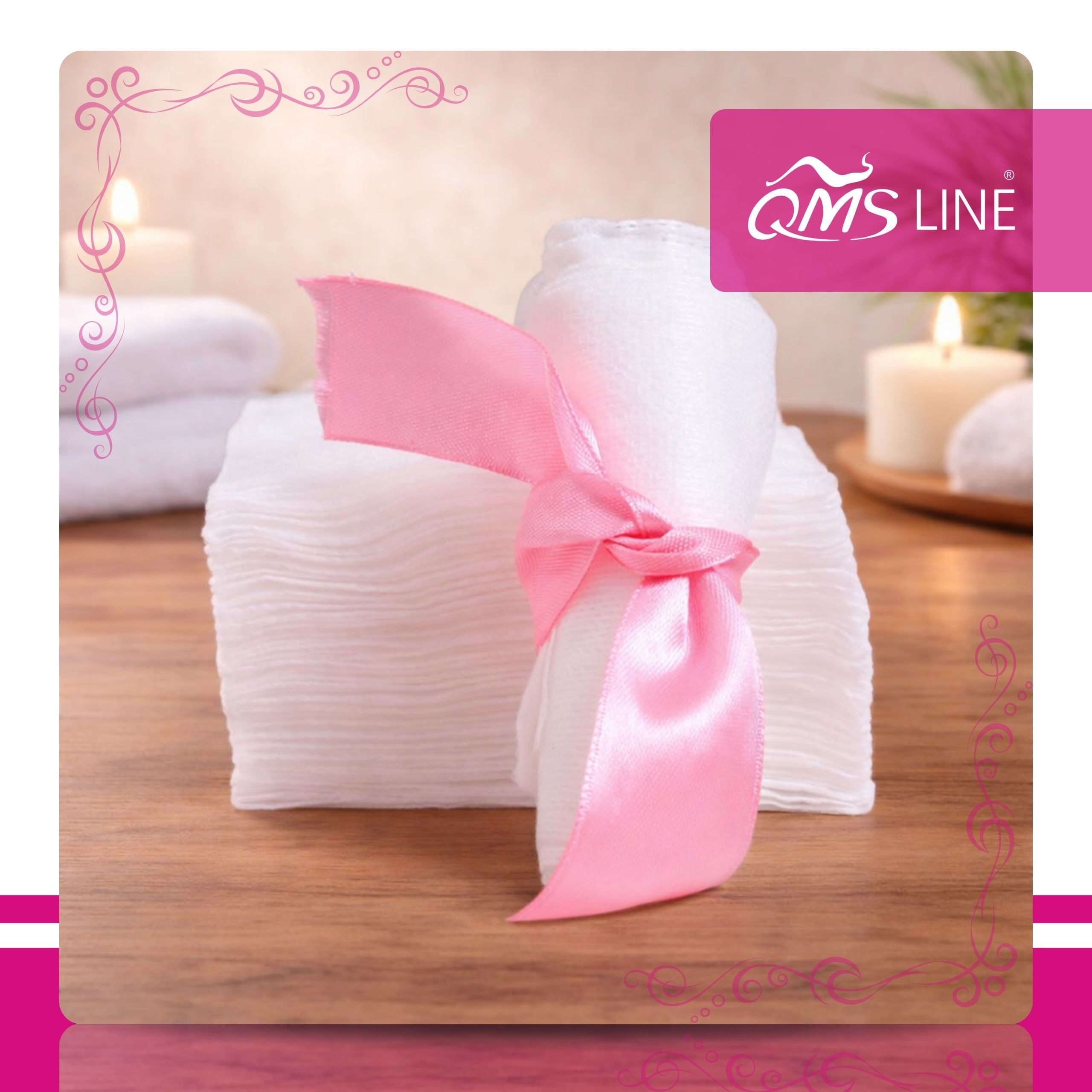 Chusteczki kosmetyczne jednorazowe włókninowe perforowane białe QMS Line Premium 20 × 16 cm 40 g 100 szt. – poręczna higiena i wygoda pracy w gabinecie - obrazek 8
