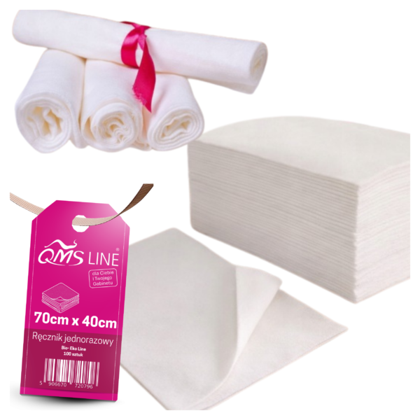 Ręcznik Włókninowy Jednorazowy 70 x 40 cm 45 g – 100 szt. – QMS Line Premium Bio-Eko