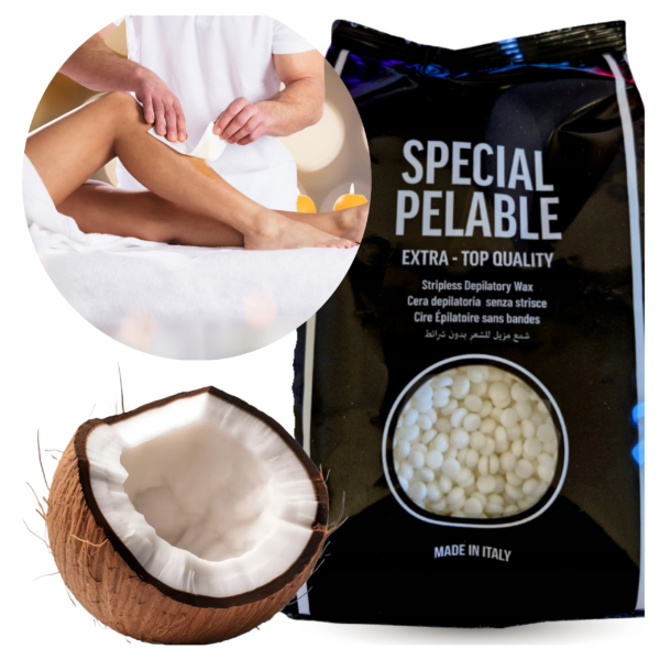 Wosk twardy do depilacji w drażetkach Blanche kokos 800 g – kremowa depilacja w profesjonalnym stylu