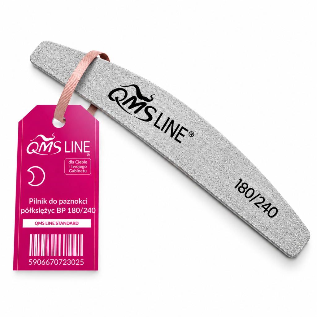 Pilnik do paznokci półksiężyc 180/240 Bezpieczny Pakiet QMS LINE STANDARD